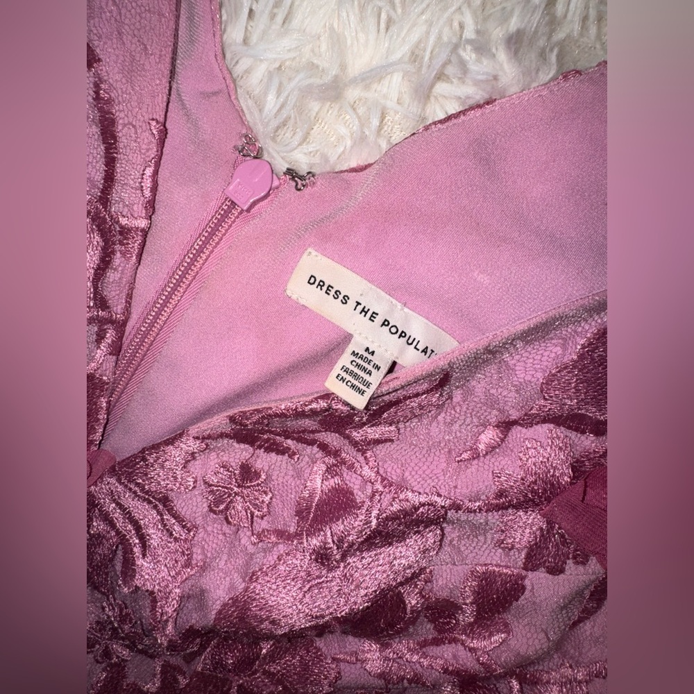 NEW Dress The Population Audrey Embroidered Fit & Flare sz M lavender purple - Picture 4 of 7